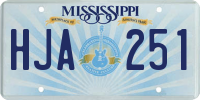 MS license plate HJA251