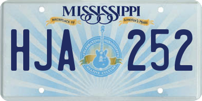 MS license plate HJA252