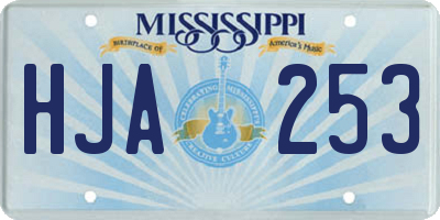 MS license plate HJA253