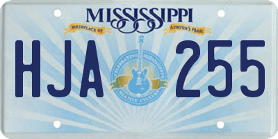 MS license plate HJA255