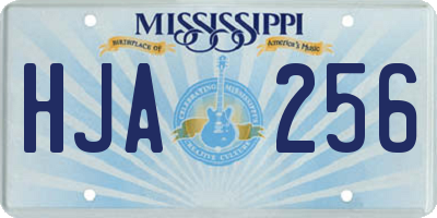 MS license plate HJA256
