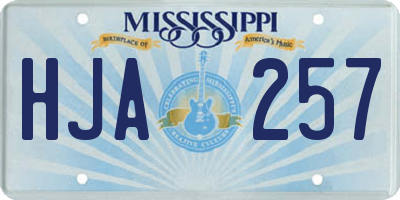 MS license plate HJA257