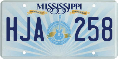 MS license plate HJA258