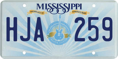 MS license plate HJA259