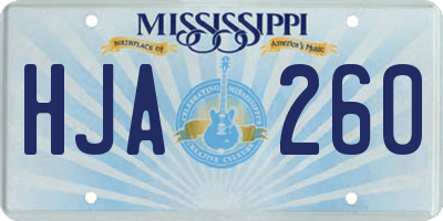 MS license plate HJA260