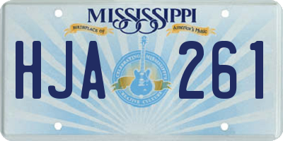MS license plate HJA261
