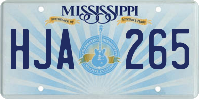 MS license plate HJA265