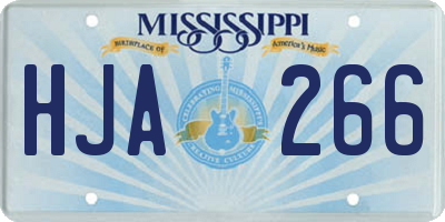MS license plate HJA266