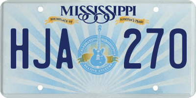 MS license plate HJA270
