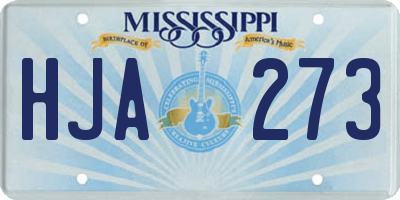 MS license plate HJA273