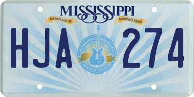 MS license plate HJA274