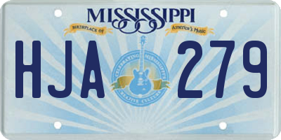 MS license plate HJA279