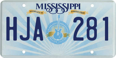 MS license plate HJA281