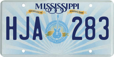 MS license plate HJA283