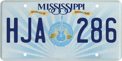 MS license plate HJA286