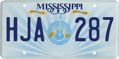 MS license plate HJA287