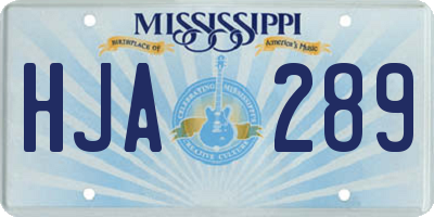 MS license plate HJA289