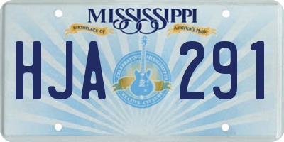 MS license plate HJA291
