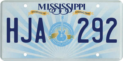 MS license plate HJA292