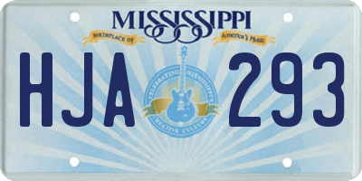 MS license plate HJA293