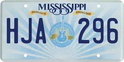 MS license plate HJA296