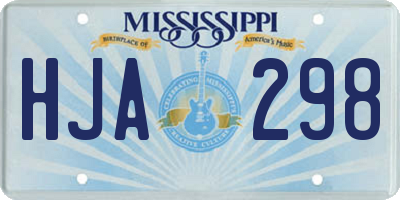 MS license plate HJA298