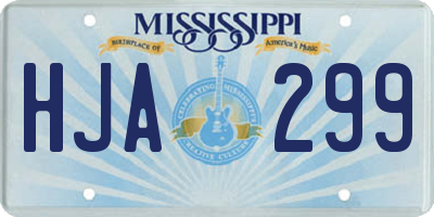 MS license plate HJA299