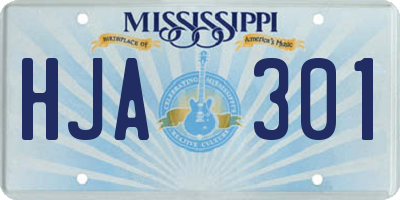 MS license plate HJA301
