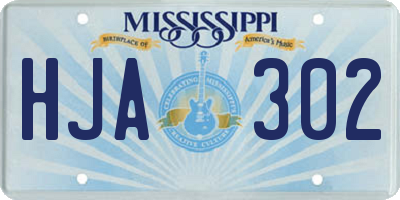 MS license plate HJA302