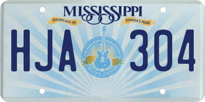 MS license plate HJA304