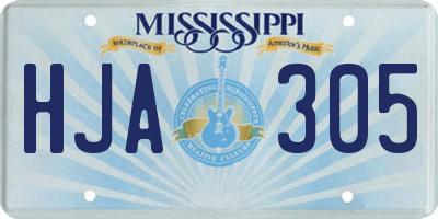 MS license plate HJA305