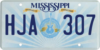 MS license plate HJA307