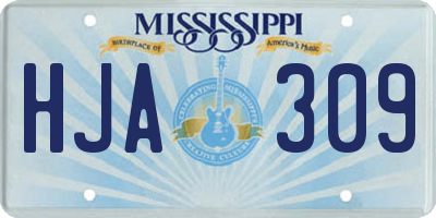 MS license plate HJA309
