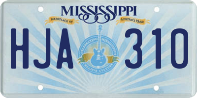 MS license plate HJA310
