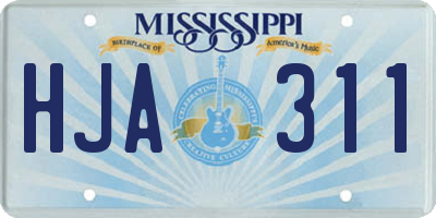 MS license plate HJA311