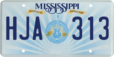 MS license plate HJA313