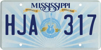 MS license plate HJA317