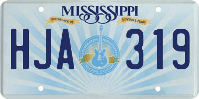 MS license plate HJA319