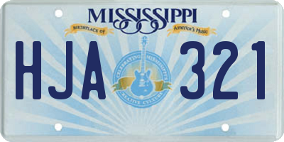 MS license plate HJA321