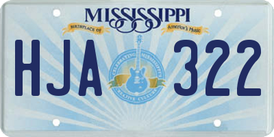 MS license plate HJA322