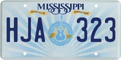 MS license plate HJA323
