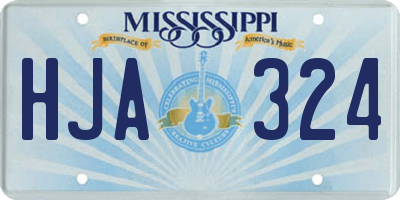 MS license plate HJA324