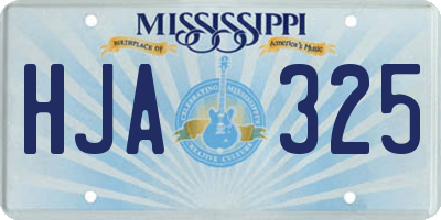 MS license plate HJA325