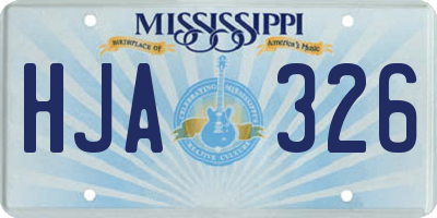 MS license plate HJA326