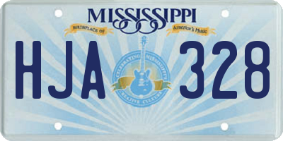MS license plate HJA328