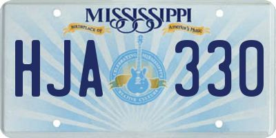 MS license plate HJA330