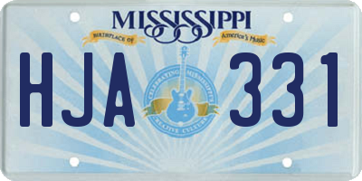 MS license plate HJA331