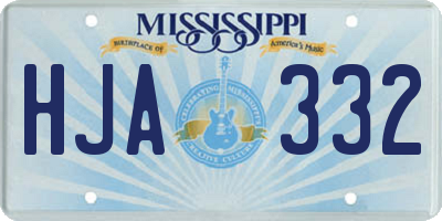 MS license plate HJA332
