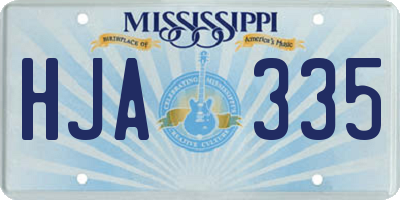 MS license plate HJA335