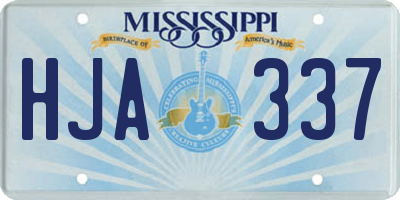 MS license plate HJA337
